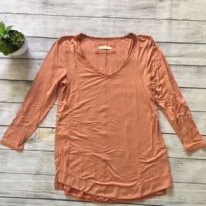 Anthropologie Pure & Good 3/4 sleeve peach tunic